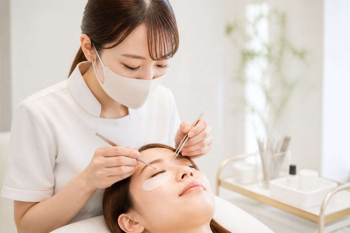 まつ毛エクステンションの施術